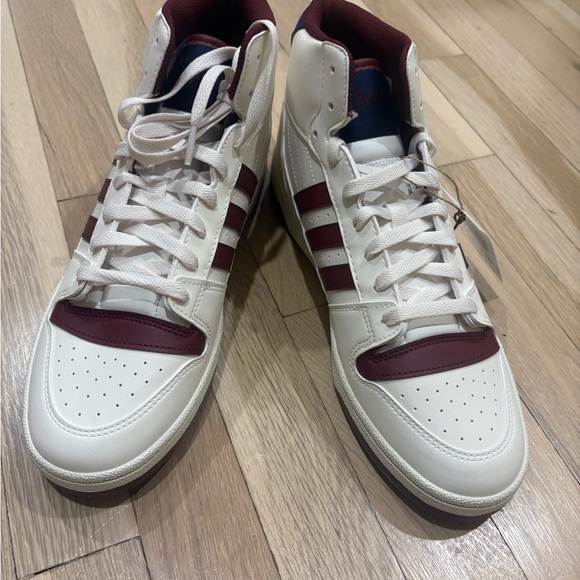 Adidas Men's White and Maroon Sneakers - Picture 2 of 7
